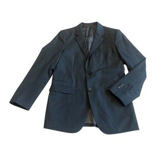 Theory Button-Down Blazer Jacket Sport Coat Black Pinstripe Wool Size 38R Men's